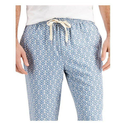 Translation missing: en.Tasso Elba Men's Medallion Print Silk Blend Drawstring Pants Blue/Grey Combo-Lrg