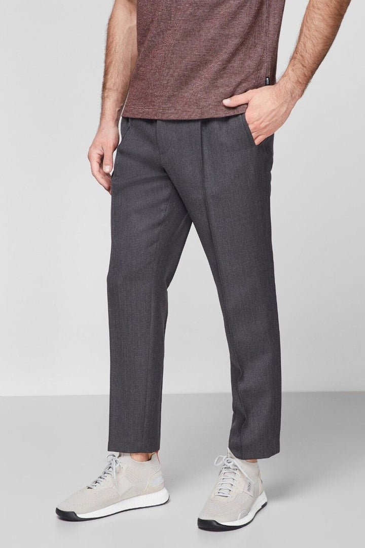 Translation missing: en.Boss Men's Hesten Peyson Straight FitVirgin Wool Pants Grey-Unfinished Hem-34R