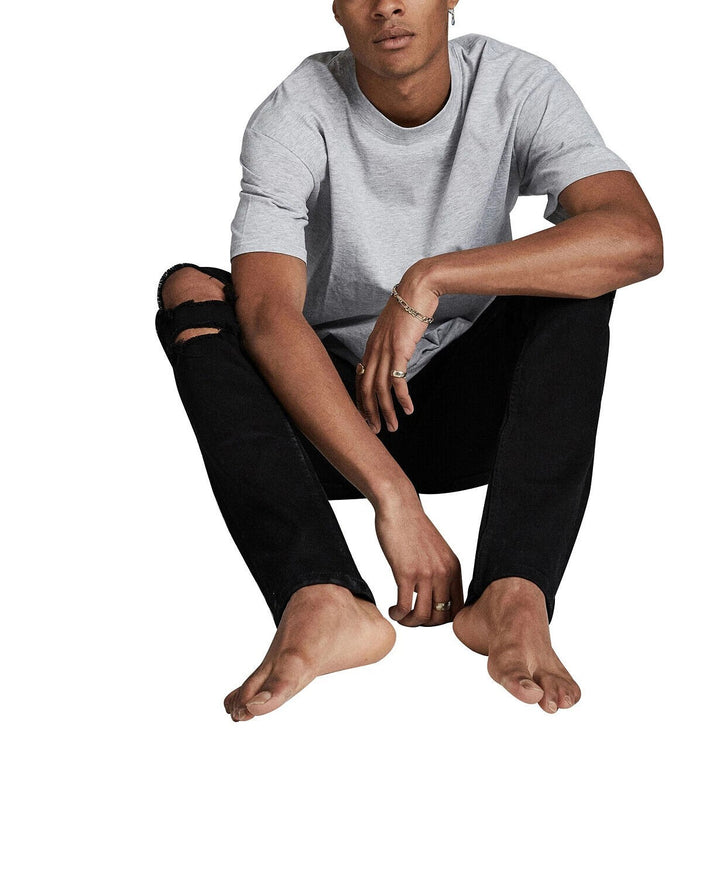 Translation missing: en.Cotton On Men - Super Skinny Regular Rise Jeans - Jet black blow out-Size 30/31