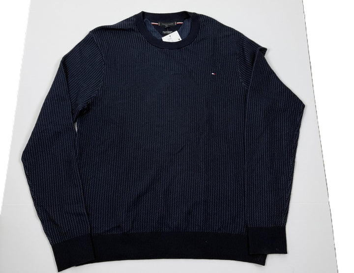 Translation missing: en.Tommy Hilfiger Men's Crewneck Two-Tone Cotton Cashmere Sweater- Desert Sky - 2XL