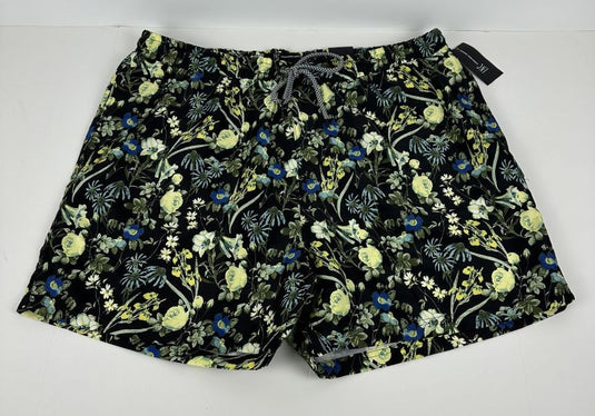Translation missing: en.INC Mens Evan Garden Quick-Dry Floral-Print 5" Swim Trunks Black Multi-2XL