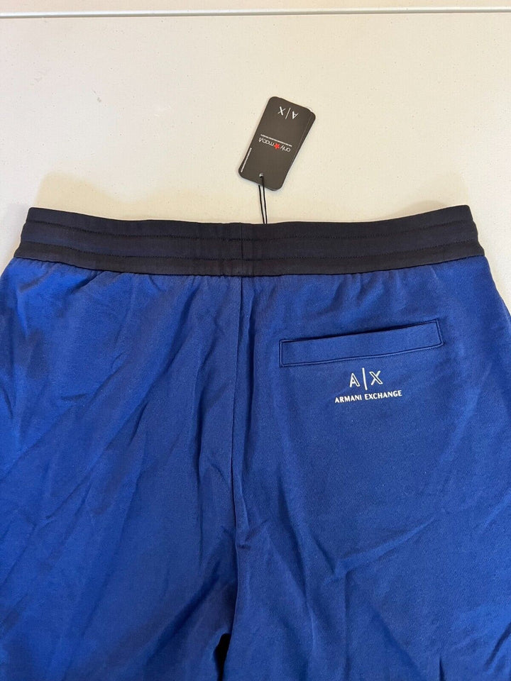 Translation missing: en.AX Armani Exchange Men's Pieced Colorblocked Shorts in Navy Blue-Size Small