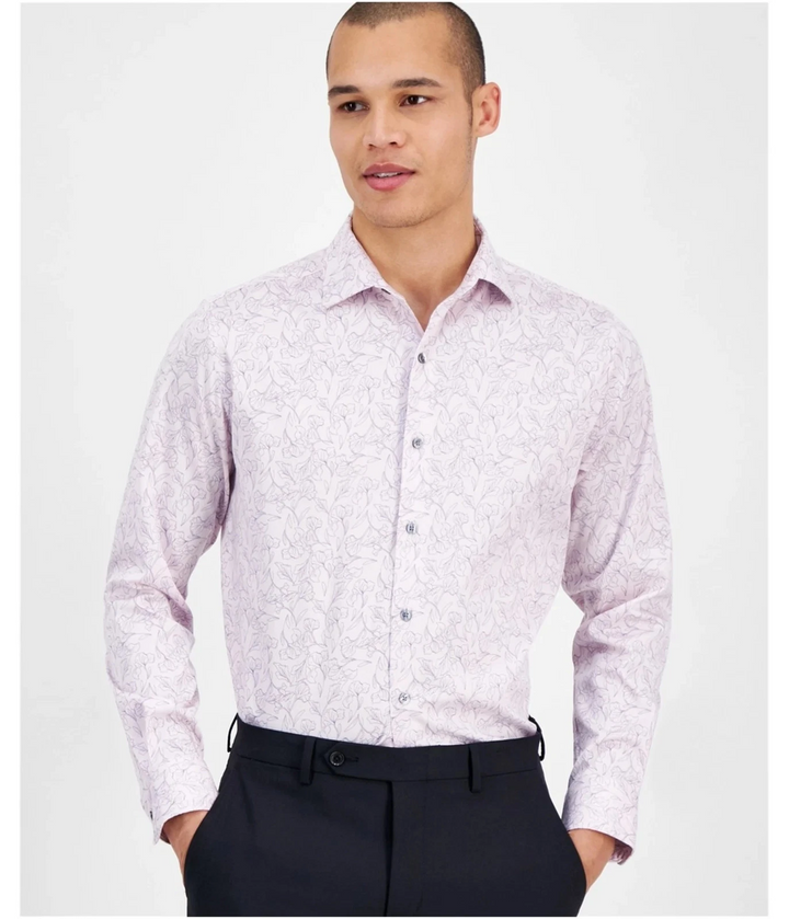 Translation missing: en.Bar III Men's Slim-Fit Abstract Floral Dress Shirt Pale Rose-14-14.5 32/33