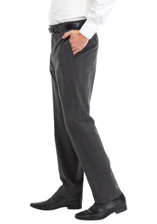 Translation missing: en.Michael Kors Marvin Men's Classic Fit Fall Pattern Pants Gray Red Plaid-33Wx32L