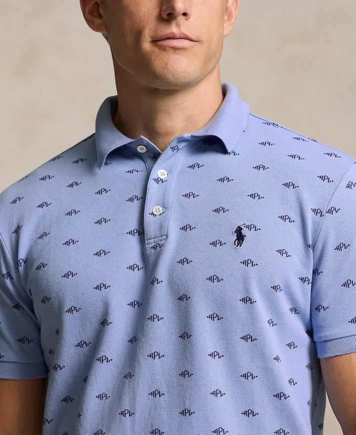 Translation missing: en.Polo Ralph Lauren Polo Shirt Men's 2XL AOP Blue Classic-Fit Monogram Stretch