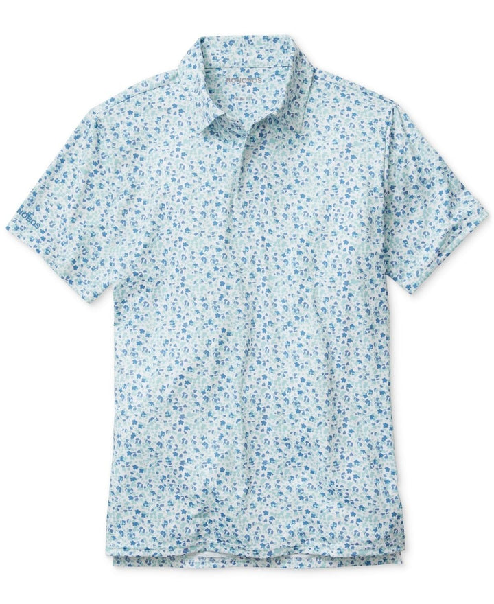 Translation missing: en.BonobosMen's Short Sleeve Abstract Print Performance Polo Shirt Blue Multi-XL