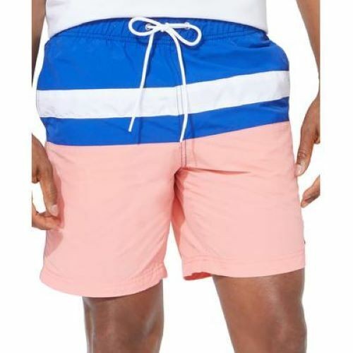 Translation missing: en.Nautica Men's Colorblocked 8" Swim Trunks T01131 in Pale Coral-2XL