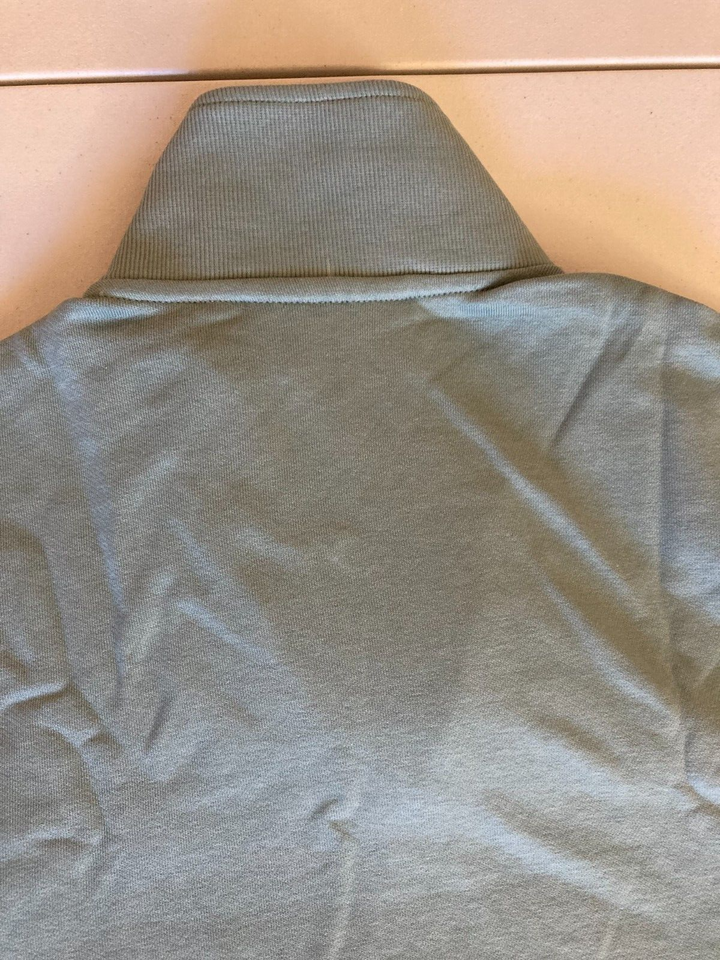 Translation missing: en.Calvin Klein Relaxed Fit Logo French Terry 1/4 Zip Sweatshirt Stormy Sea Green-M