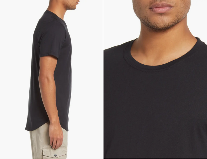 Translation missing: en.KUWALLA Eazy Scoop Cotton Blend Crewneck T-Shirt in Black-Small
