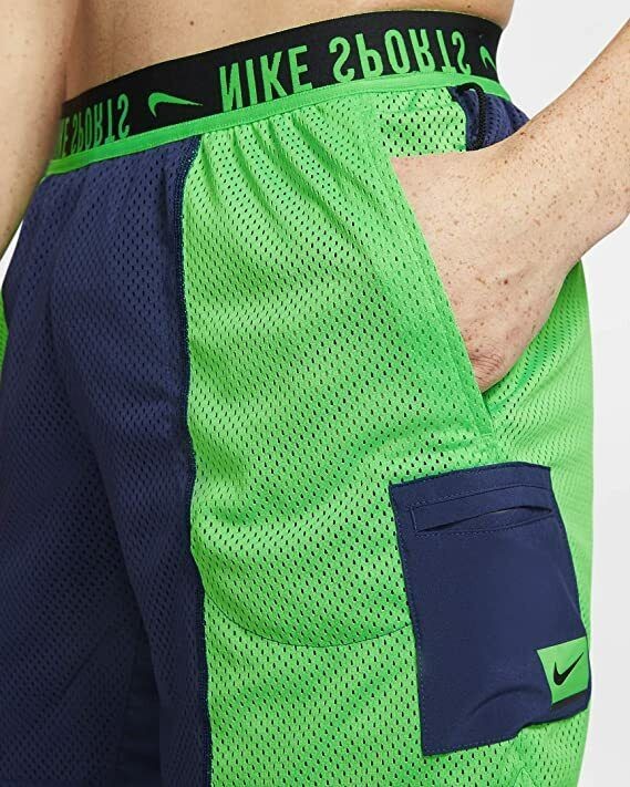 Translation missing: en.Nike Men's Project X Reversable Loose Fit Training Knit Shorts in Navy/Green-XL