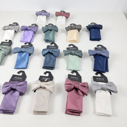 Translation missing: en.Alfani Men's Textured Bow Tie &amp; Pocket Square Set Wedding Formal Volume Pricing