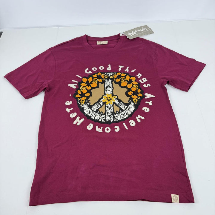 Translation missing: en.AGTAWH All Good Things T-Shirt Men's Small Cabernet Peace &amp; Good Things Embroid