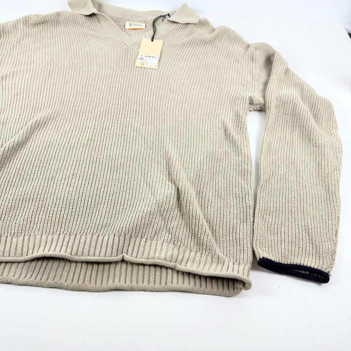 Translation missing: en.Scotch &amp; Soda Men's Organic Cotton Knit Polo Sweater in Beige-XL