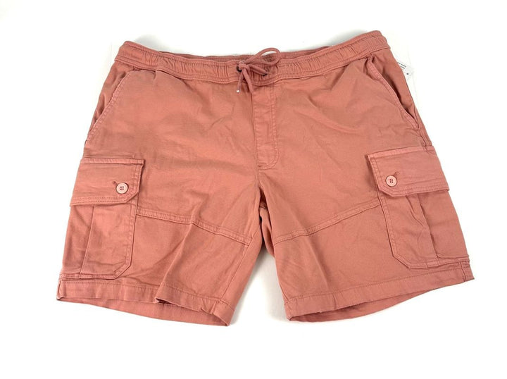 Translation missing: en.Sun + Stone Men's Cotton/Spandex 8" Cargo Shorts in Coral Garden-Size XL