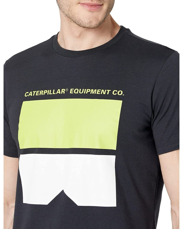Translation missing: en.Caterpillar Men's All Cotton Connect Blocks Tee in Blue Graphite-Large