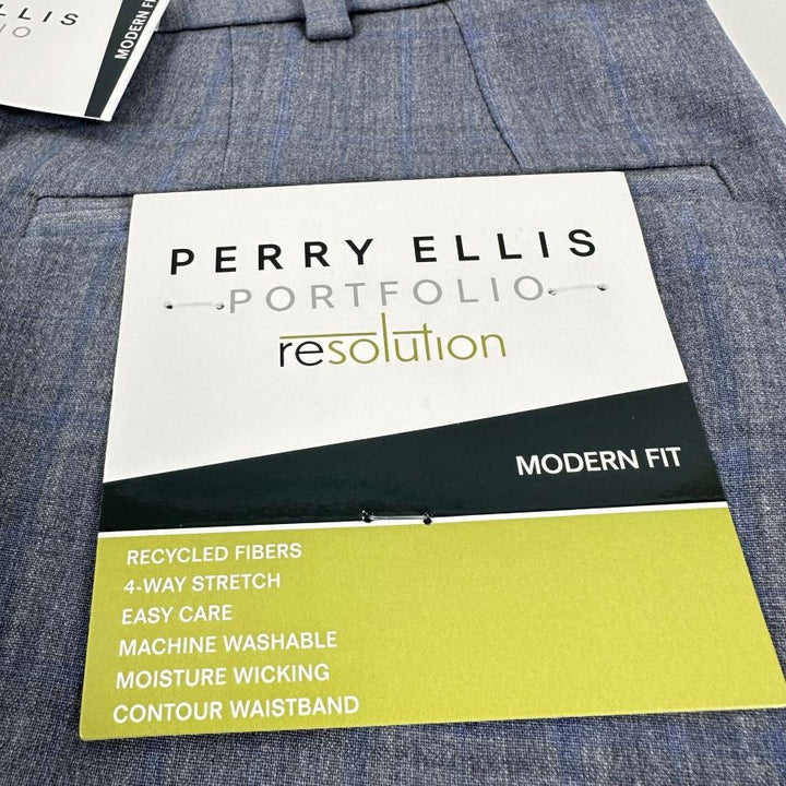 Translation missing: en.Perry Ellis Portfolio Men's Modern-Fit Resolution Dress Pants Mid Grey-34/34
