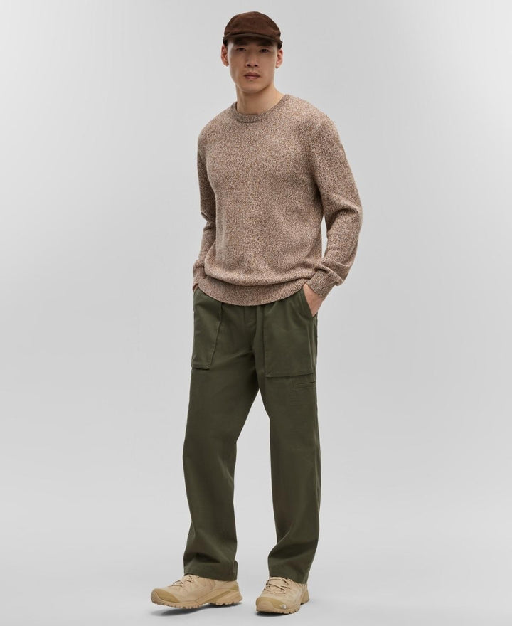 Translation missing: en.Mode of One Men's Long-Sleeve Relaxed Crewneck Sweater Dark Walnut-XL