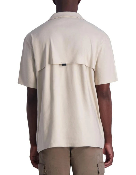 Translation missing: en.Karl Lagerfeld Paris Men's Short Sleeve Patch Pocket Shirt Jacket Tan-Small