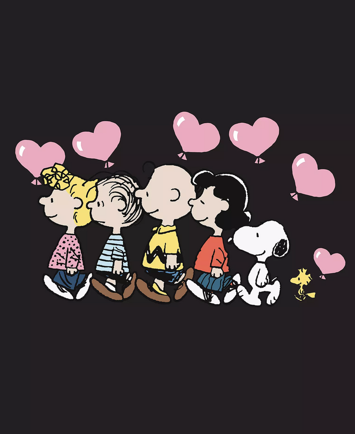 Translation missing: en.Hybrid Men's Peanuts Characters Logo Cotton T-Shirt in Black-2XL