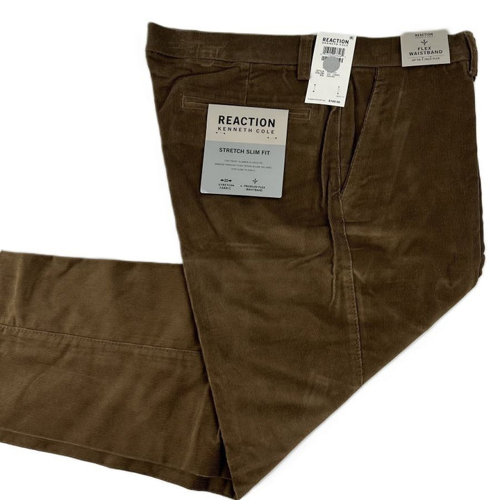 Translation missing: en.Kenneth Cole Reaction Men's Slim-Fit Stretch Corduroy Pants Camel KC80123-34x30