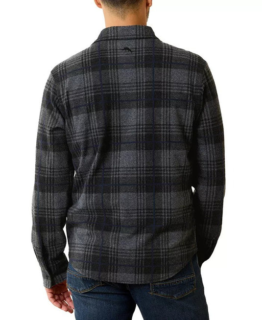 Translation missing: en.Tommy Bahama Men's Fireside Huntington Yarn-Dyed Plaid Shirt Charcoal Heather-M