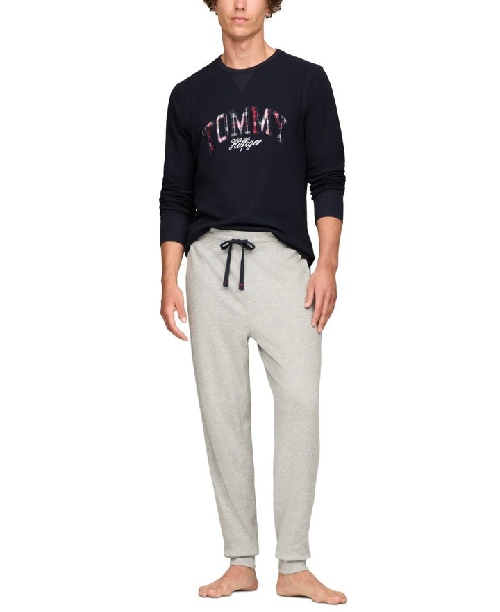 Translation missing: en.Tommy Hilfiger Pajama Shirt Navy Size Large Men's Thermal Logo Long-Sleeve