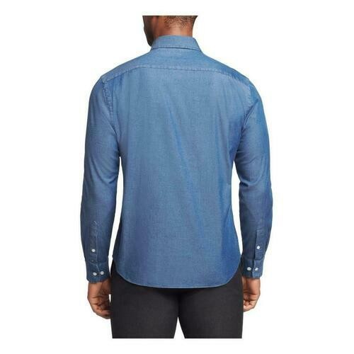 Translation missing: en.Tommy Hilfiger Men's Flex Reg Fit Washed Untucked Dress Shirt Blue-17-17.5 32/33