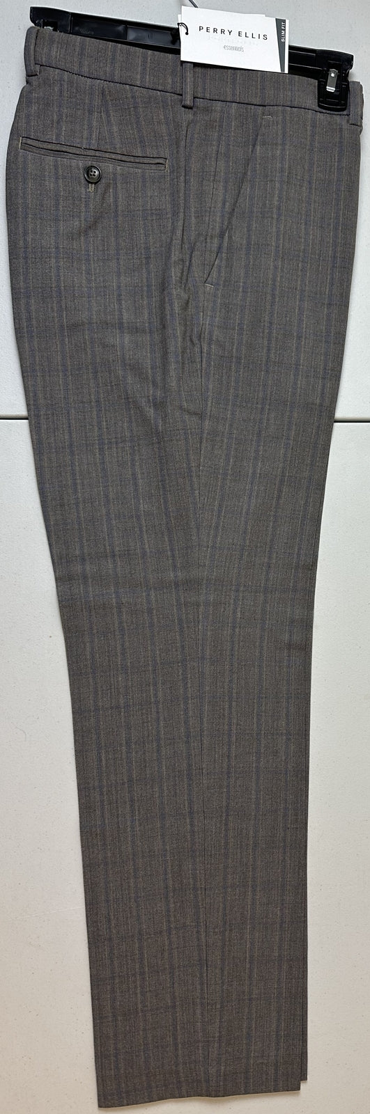 Translation missing: en.Perry Ellis Portfolio Mens Slim-Fit Flat Front Dress Pants-Mushroom Grey 30x29