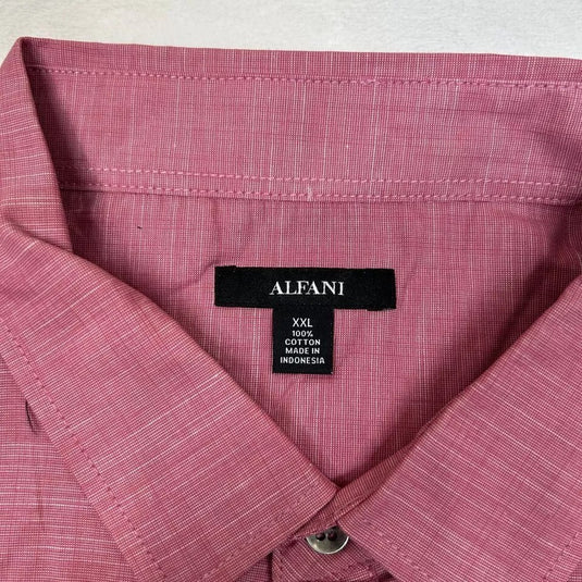 Translation missing: en.Alfani Men's Regular-Fit Solid Shirt Smudge Cranberry - XXL
