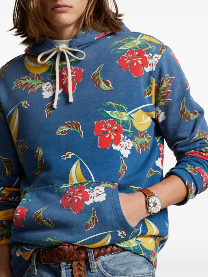 Translation missing: en.Polo Ralph Lauren Hoodie Men's Small Azure Sail Blue Sailboat-Floral Fleece