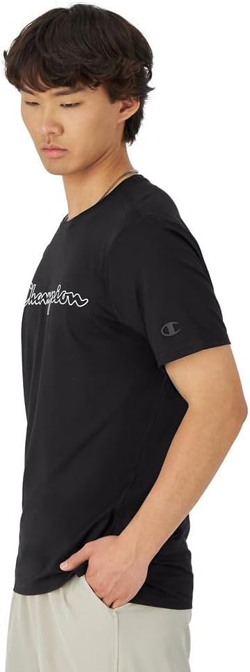Translation missing: en.Champion Men's MVP Script Logo Short-Sleeve Crewneck T-Shirt - Black-Small