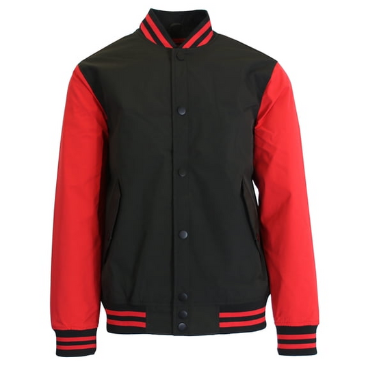 Translation missing: en.Spire By Galaxy Men's Lightweight Varsity Jacket Weather Tech Black Red-Large