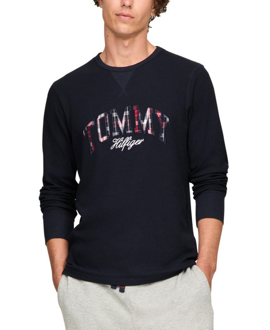 Translation missing: en.Tommy Hilfiger Pajama Shirt Navy Size Large Men's Thermal Logo Long-Sleeve