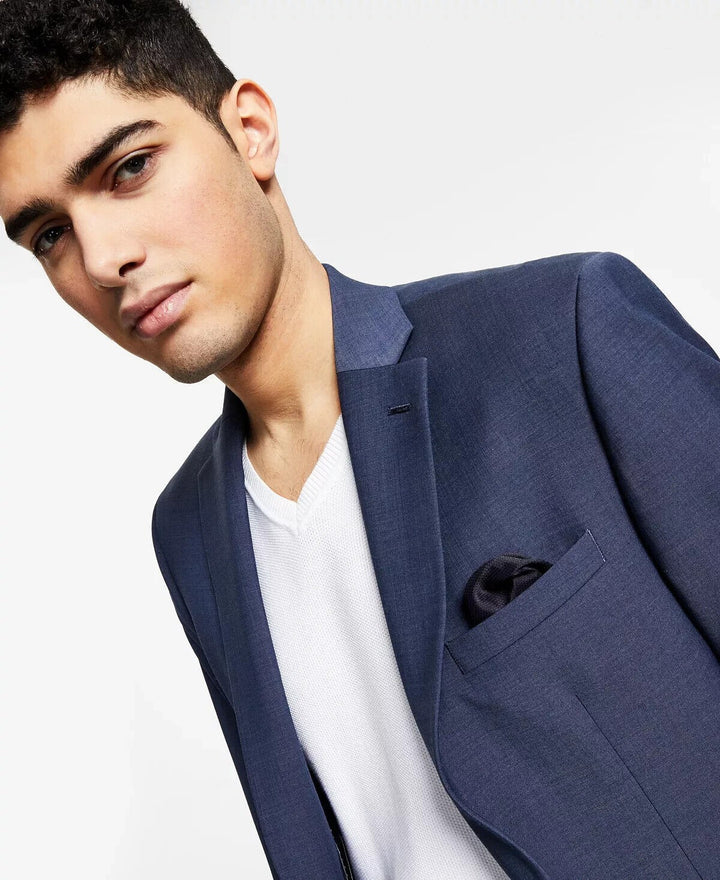 Translation missing: en.Bar III Men's Slim-Fit Wool Blend Solid Suit Jacket Only in Blue-44S