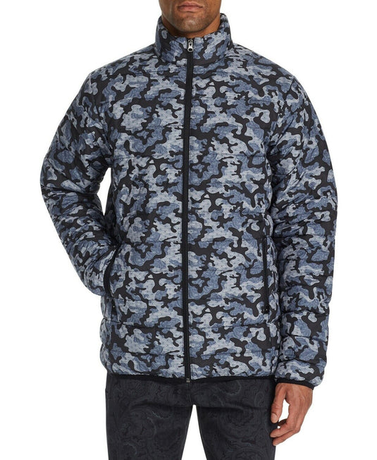 Translation missing: en.Tallia Men's Slim-Fit Water Resistant Camo Leopard Print Puffer Jacket Large