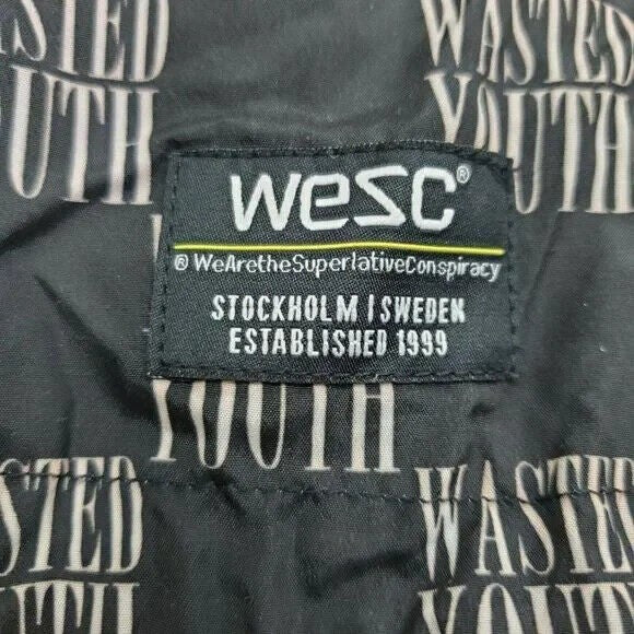 Translation missing: en.WeSC Men's Coach Wasted Youth Printed Jacket in Black-Size Large