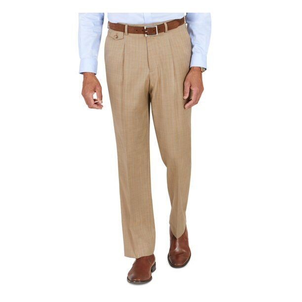 Translation missing: en.Tayion Collection Men's Classic-Fit Taupe Teal Stripe Suit Separates Pants-30/30