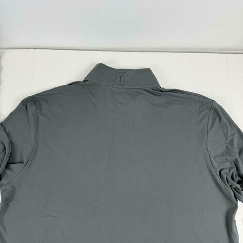 Translation missing: en.PGA Tour Chest Stripe Ombre Long Sleeve Quarter-Zip Golf Sweater Gray Size XL