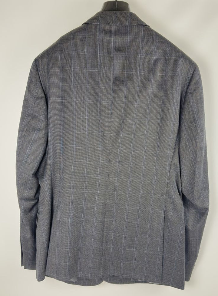 Translation missing: en.AX Armani Exchange Men's Modern-Fit Wool Plaid Blazer in Grey/Blue-38R