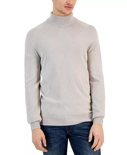 Translation missing: en.Alfani Men's Textured Turtleneck Sweater, London Plane Gray-XL