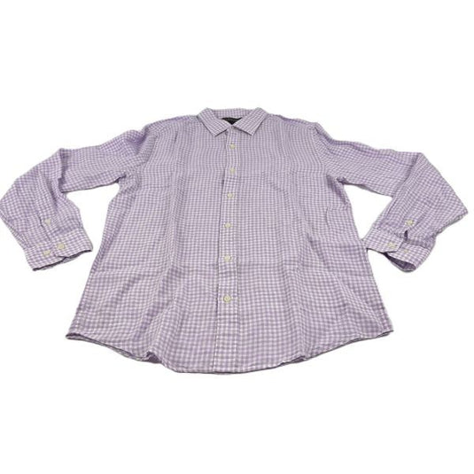 Translation missing: en.The Men's Store At Major Dept Store Regular Fit Gingham Linen Shirt Orchid-Large
