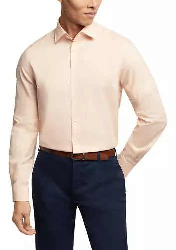 Translation missing: en.Michael Kors Dress Shirt Mens 17 32/33 Lt Orange Reg Fit Airsoft Stretch