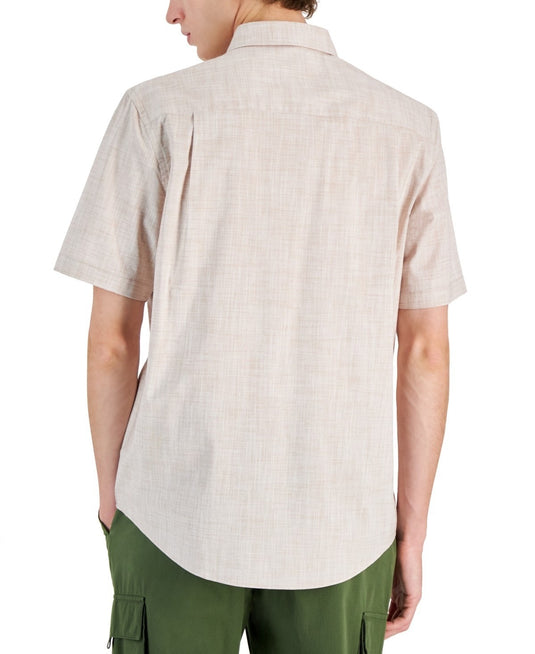 Translation missing: en.Alfani Short Sleeve  Warren Shirt Men's Size Small Foxy Brown Rose Cotton