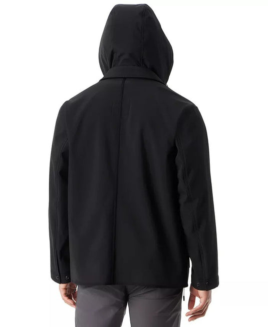 Translation missing: en.Bass Outdoor Rain Barn Jacket Mens Size Small Black Storm System Removable Hood