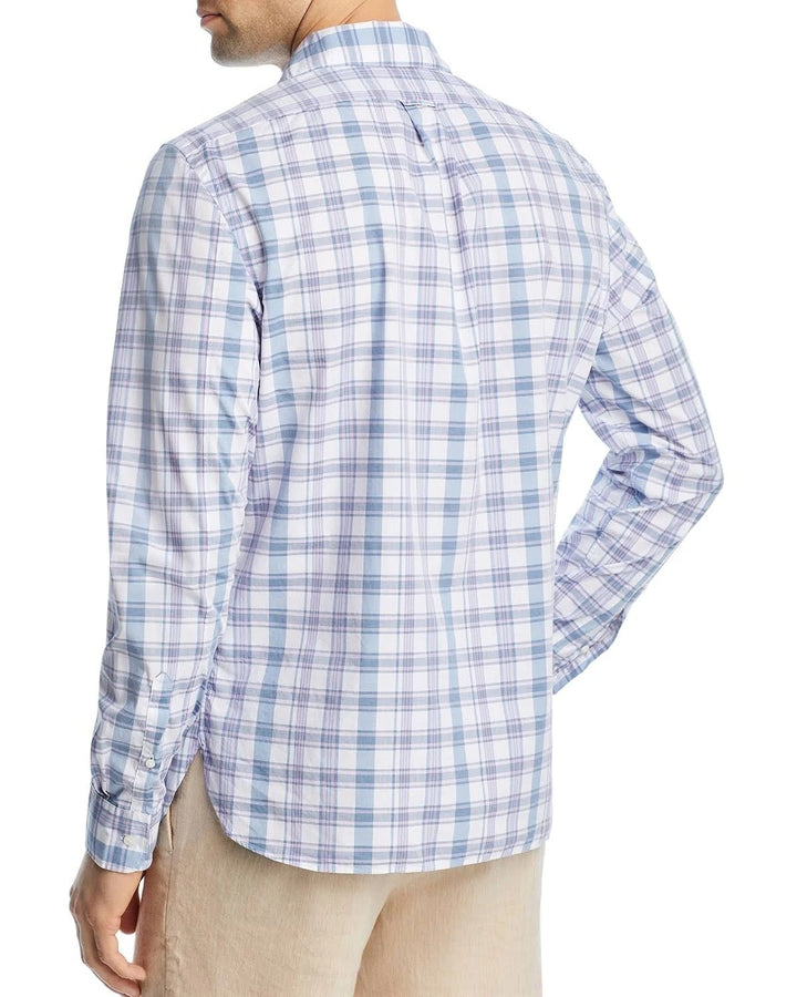 Translation missing: en.The Men's Store at Major Dept Store Casual Stretch Plaid Slim Shirt Blue-2XL