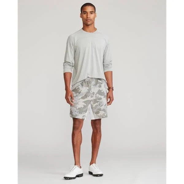 Translation missing: en.RLX Ralph Lauren Mens RLX Golf Stretch Mesh Long Sleeve Tee Grey Heather-XL