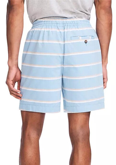 Translation missing: en.Nautica Men's 7" Classic Fit Stripe Boardwalk Shorts in Clear Sky Blue-XL