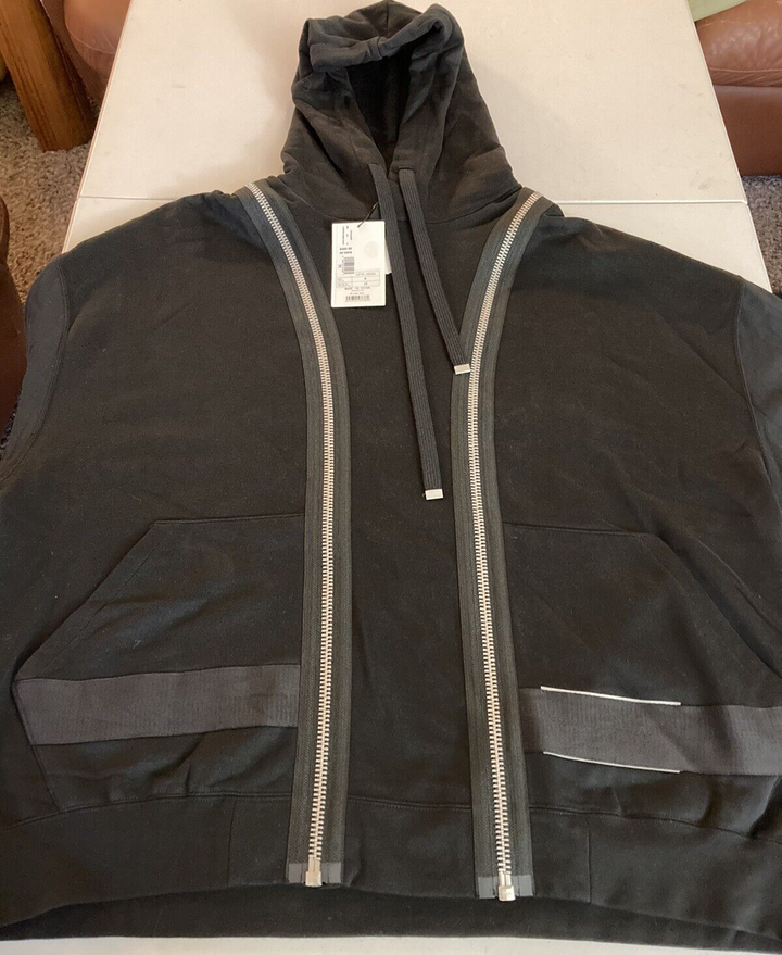 Translation missing: en.Zucca Men's 15 ZIPPED SWEATSHIRT Hoodie Relaxed Fit Black-Medium