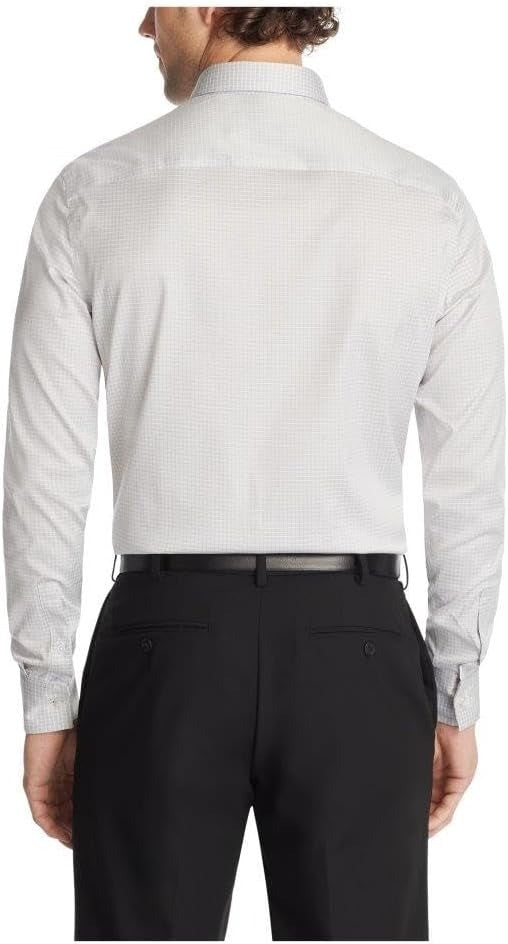 Translation missing: en.Calvin Klein Dress Shirt Mens L16.5 32/33 Taupe Refined Cotton Reg Fit Stretch