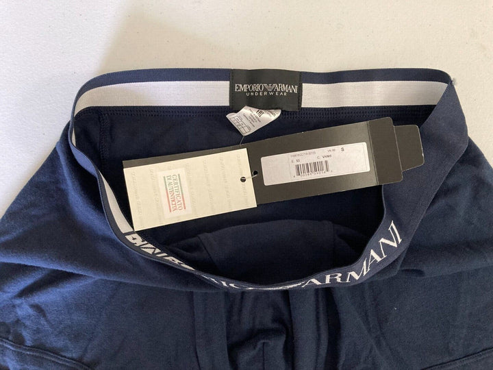 Translation missing: en.Emporio Armani Stretch Cotton Boxer Briefs &amp; Monogram Trunks Blue-Small